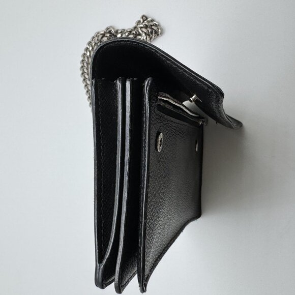 Louis Vuitton Black Checkered Wallet with Silver Chain - Picture 14 of 16